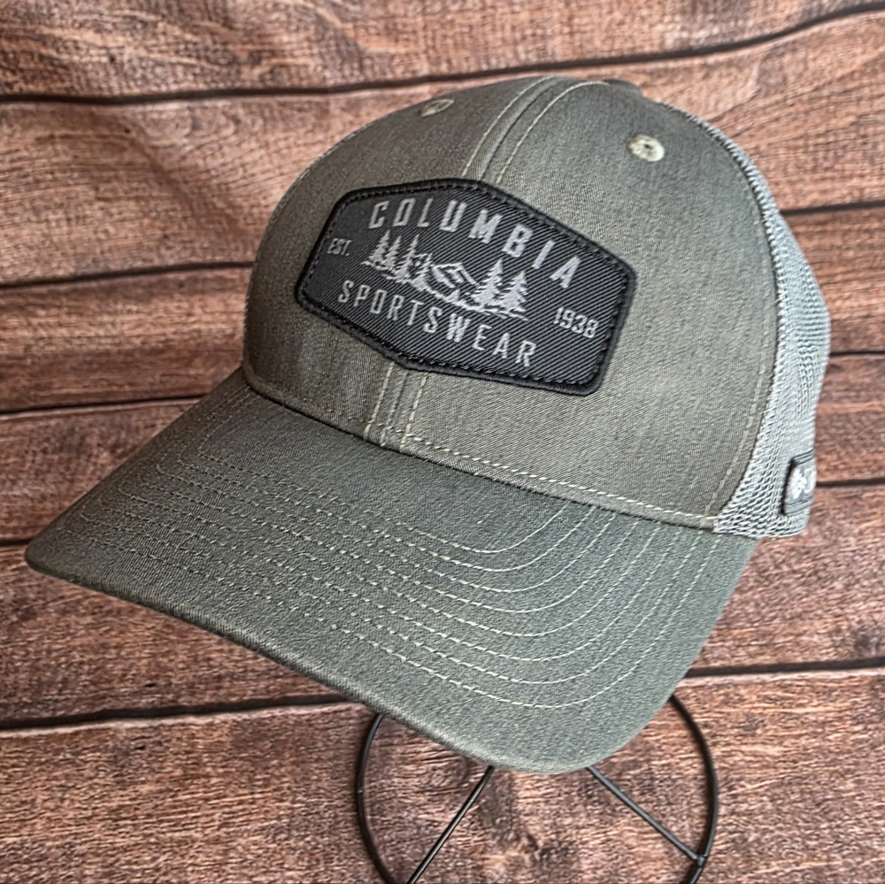 Columbia Men's Gray Snapback Hat OS Outdoors Hiking Fishing Hunting *under*